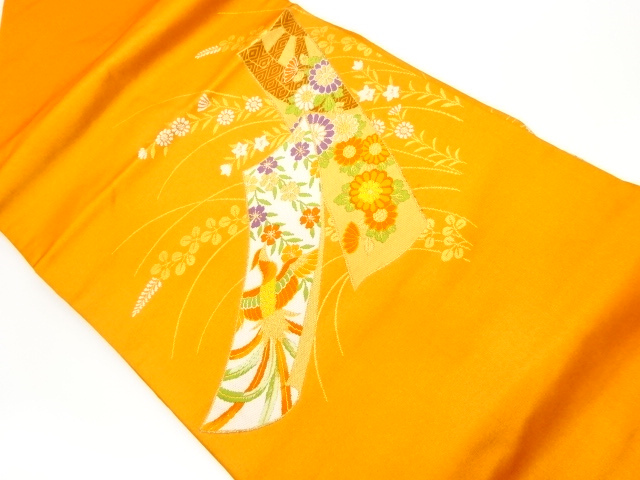 JAPANESE KIMONO / VINTAGE NAGOYA OBI / WOVEN TANZAKU & PHOENIX